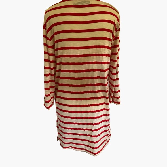 Zara Sequin Anchor Star Red/Ivory Stripe Nautical Beach Tunic Coverup Top.Sz-M - Picture 4 of 16